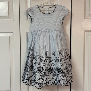 Laura Ashley Blue and White Striped Dress